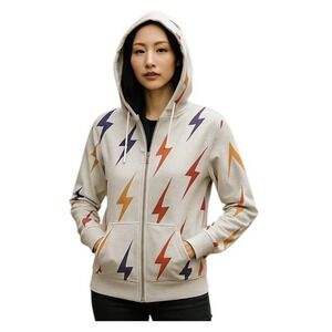 Aviator Nation Hoodie Velvet Lightning Bolt Hoodie Women's Medium Retail $250